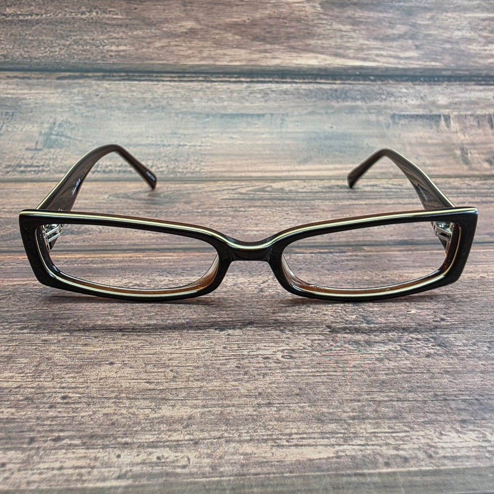 Enhance 3709‎ Brown Rectangle Eyeglass Frames 51/16/140 Womens